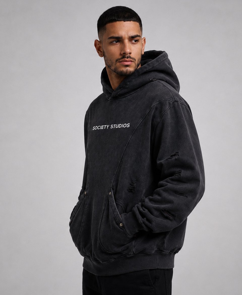 Distressed Pullover Hoodie - Image 3