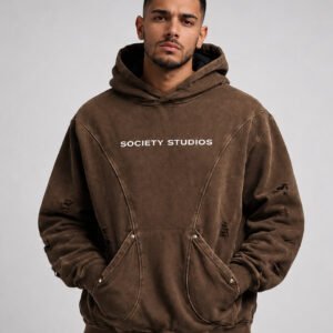 Distressed Pullover Hoodie