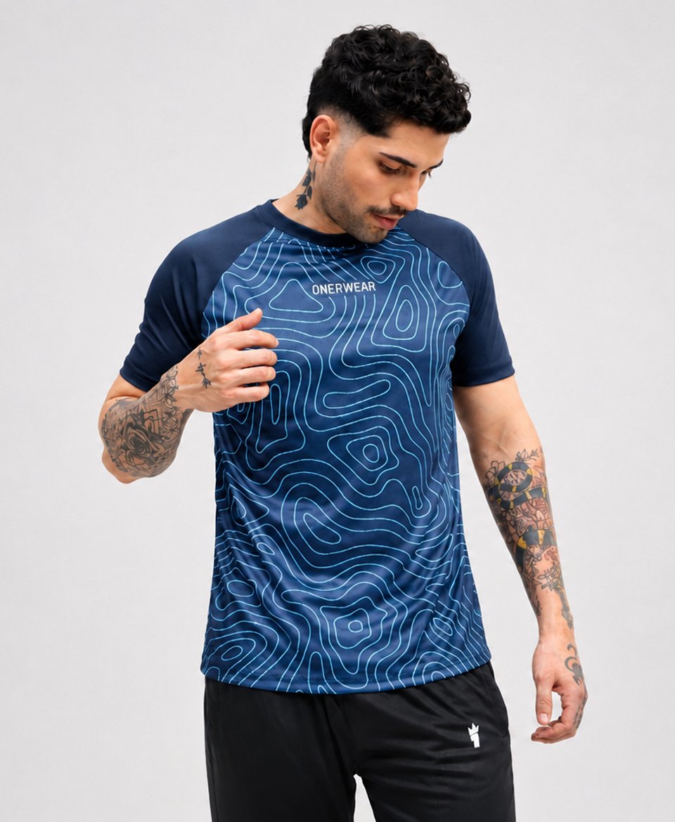 Contour Print Sports T-Shirt